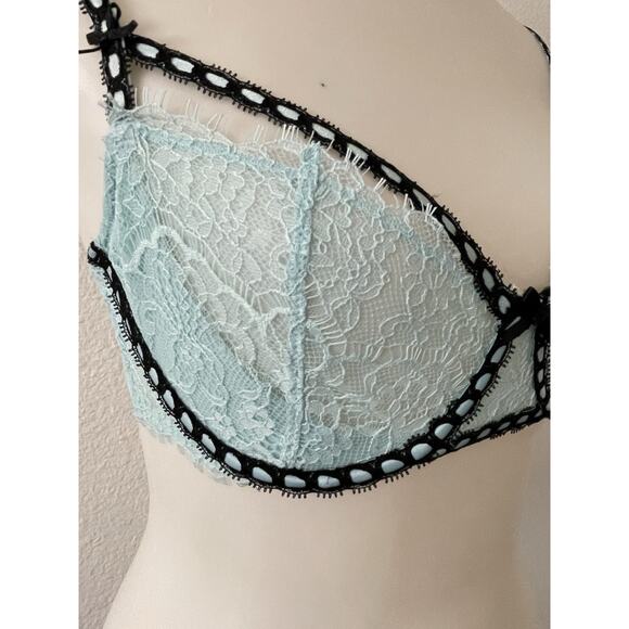 Victoria's Secret Bra Push Up Floral Lace Color Block Lingerie - Picture 3 of 11